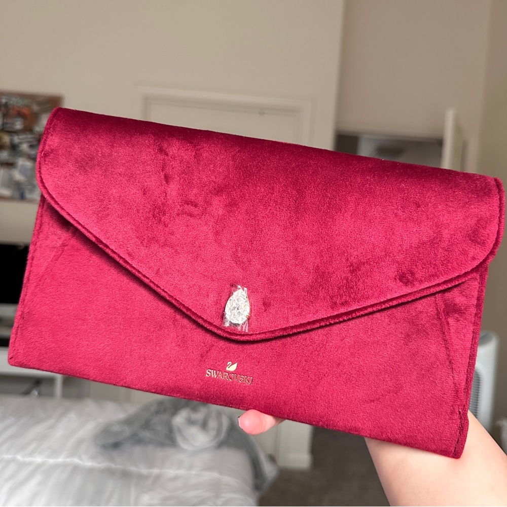 NWOT Swarovski Holiday Bag Clutch Maroon Burgundy